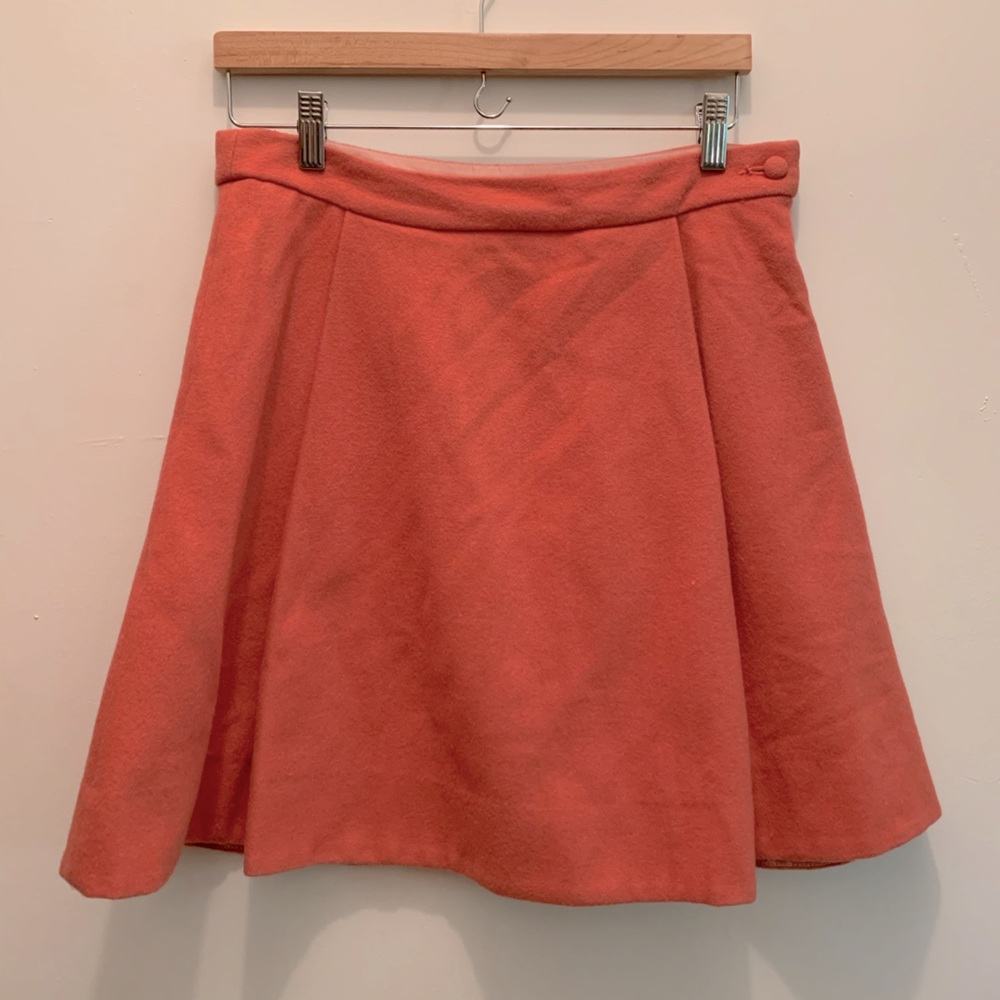 Rachel Antonoff Coral Wool Skater Skirt